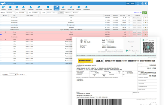 Interface de gestão de projetos