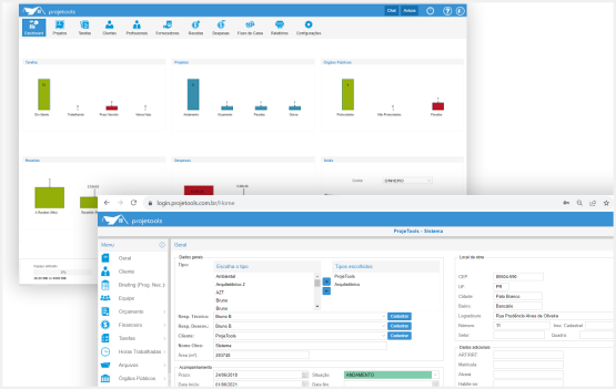 Interface de gestão de projetos