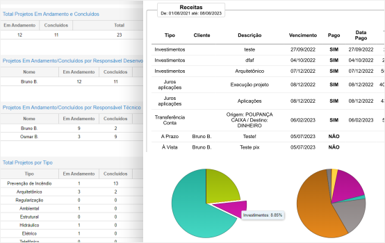 Interface de gestão de projetos